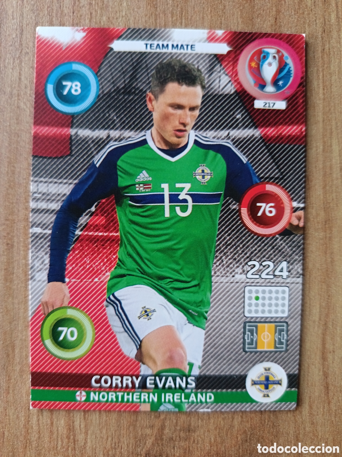 Football Stickers: 217 Evans Panini Adrenalyn XL UEFA Euro 2016 Eurocopa 16