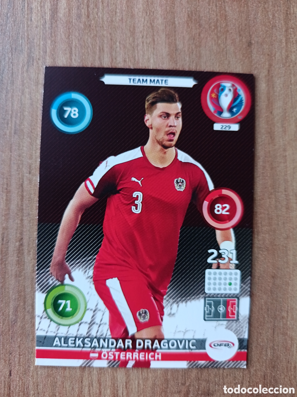 Cromos de f&uacute;tbol: 229 Dragovic Panini Adrenalyn XL UEFA Euro 2016 Eurocopa 16