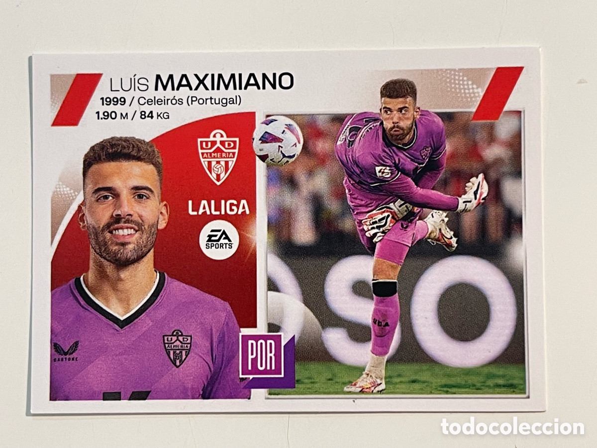 Figurine di Calcio: Cromo &rdquo;LU&Iacute;S MAXIMIANO&rdquo; UD ALMERIA colecci&oacute;n album de cromos LIGA 2023-24 Coleccciones Este Panini