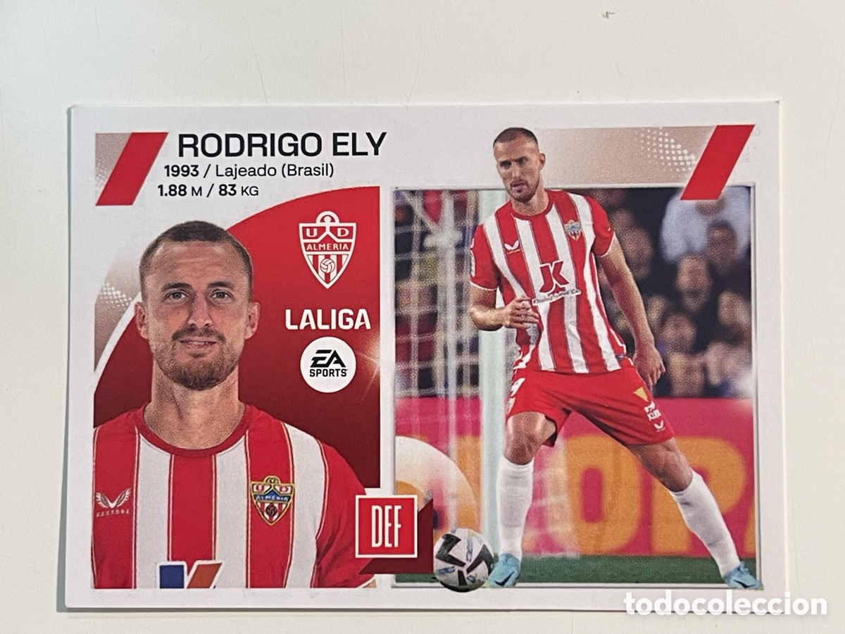 Figurine di Calcio: Cromo &rdquo;RODRIGO ELY&rdquo; UD ALMERIA colecci&oacute;n album de cromos LIGA 2023-24 Coleccciones Este Panini