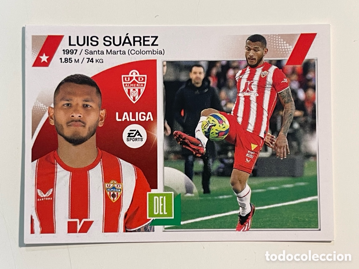 Cromos de f&uacute;tbol: Cromo &rdquo;LU&Iacute;S SU&Aacute;REZ&rdquo; UD ALMERIA colecci&oacute;n album de cromos LIGA 2023-24 Coleccciones Este Panini