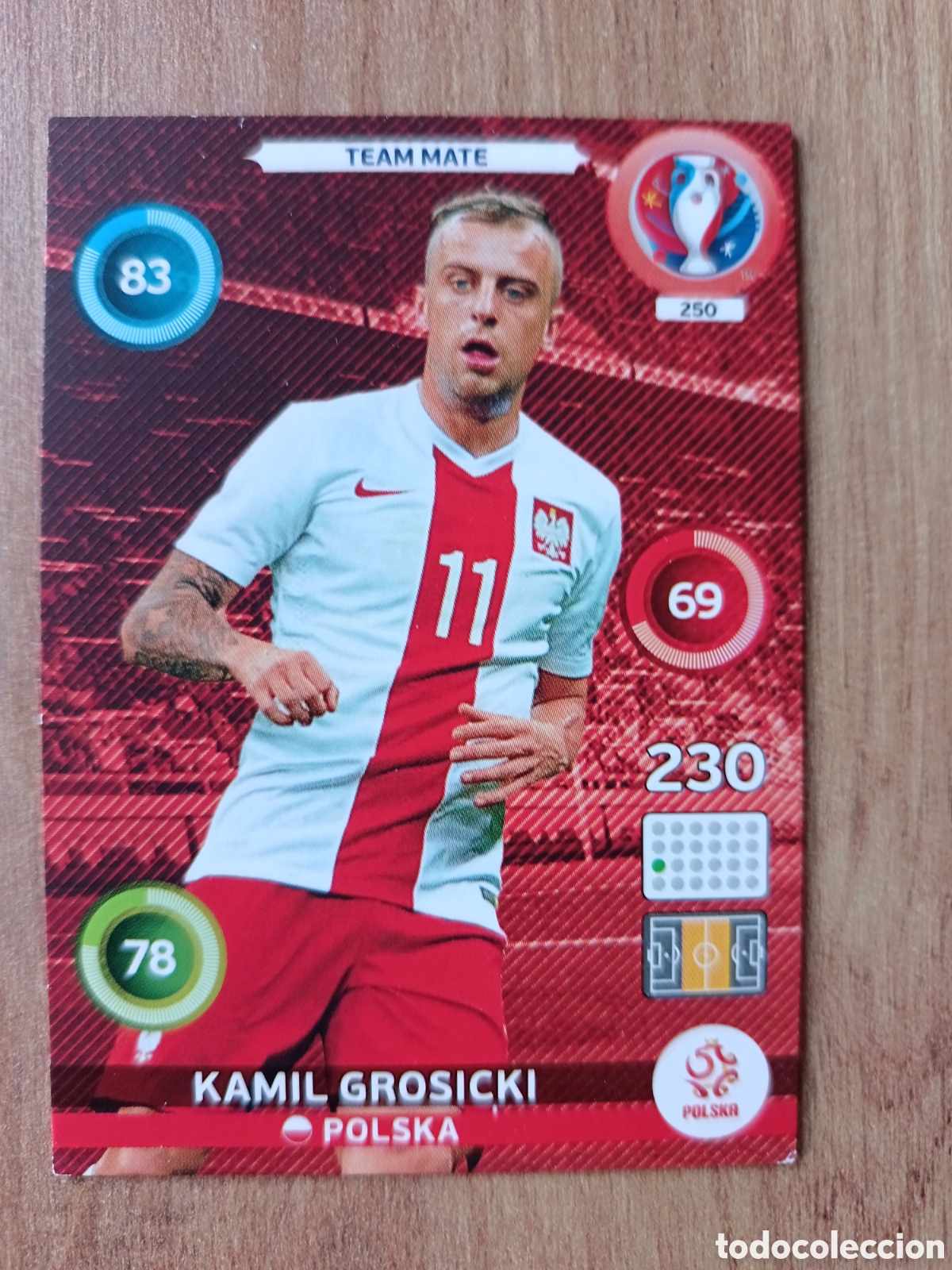 Cromos de f&uacute;tbol: 250 Kamil Panini Adrenalyn XL UEFA Euro 2016 Eurocopa 16