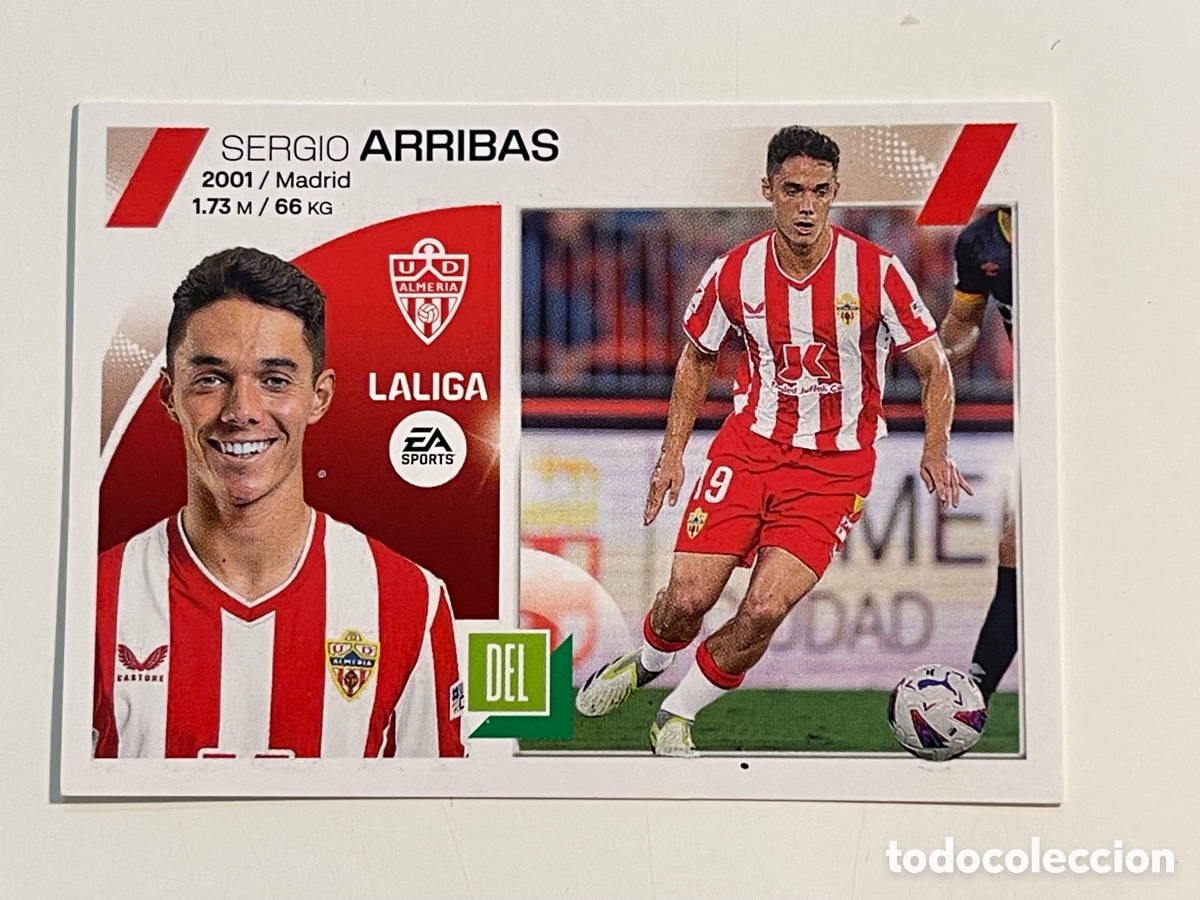 Cromos de f&uacute;tbol: Cromo &rdquo;SERGIO ARRIBAS&rdquo; UD ALMERIA colecci&oacute;n album de cromos LIGA 2023-24 Coleccciones Este Panini