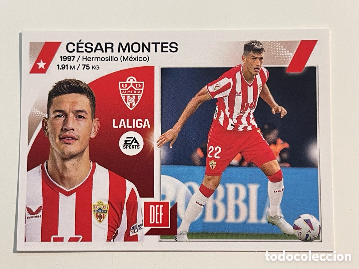 Cromos de f&uacute;tbol: Cromo &rdquo;C&Eacute;SAR MONTES&rdquo; UD ALMERIA colecci&oacute;n album de cromos LIGA 2023-24 Coleccciones Este Panini