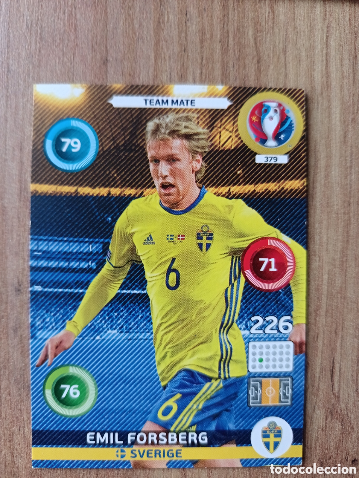 Cromos de f&uacute;tbol: 379 Emil Panini Adrenalyn XL UEFA Euro 2016 Eurocopa 16
