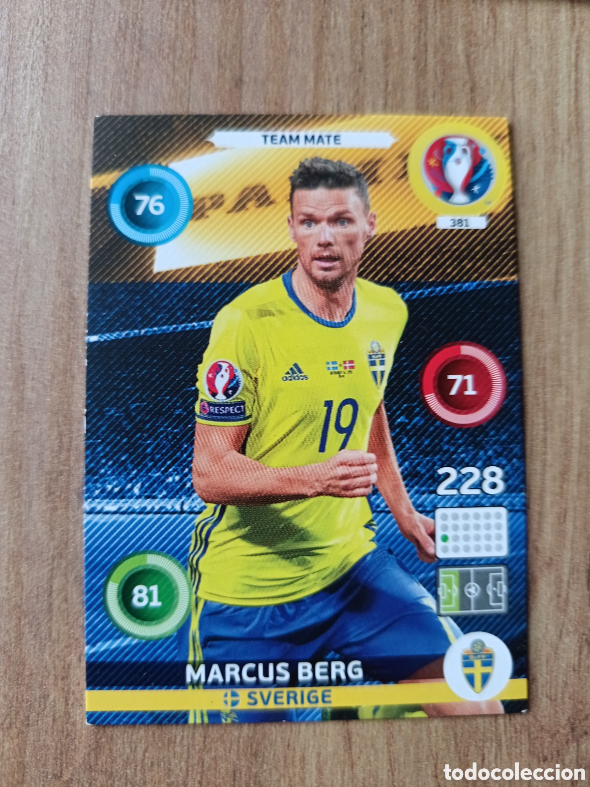 Cromos de f&uacute;tbol: 381 Marcus Panini Adrenalyn XL UEFA Euro 2016 Eurocopa 16