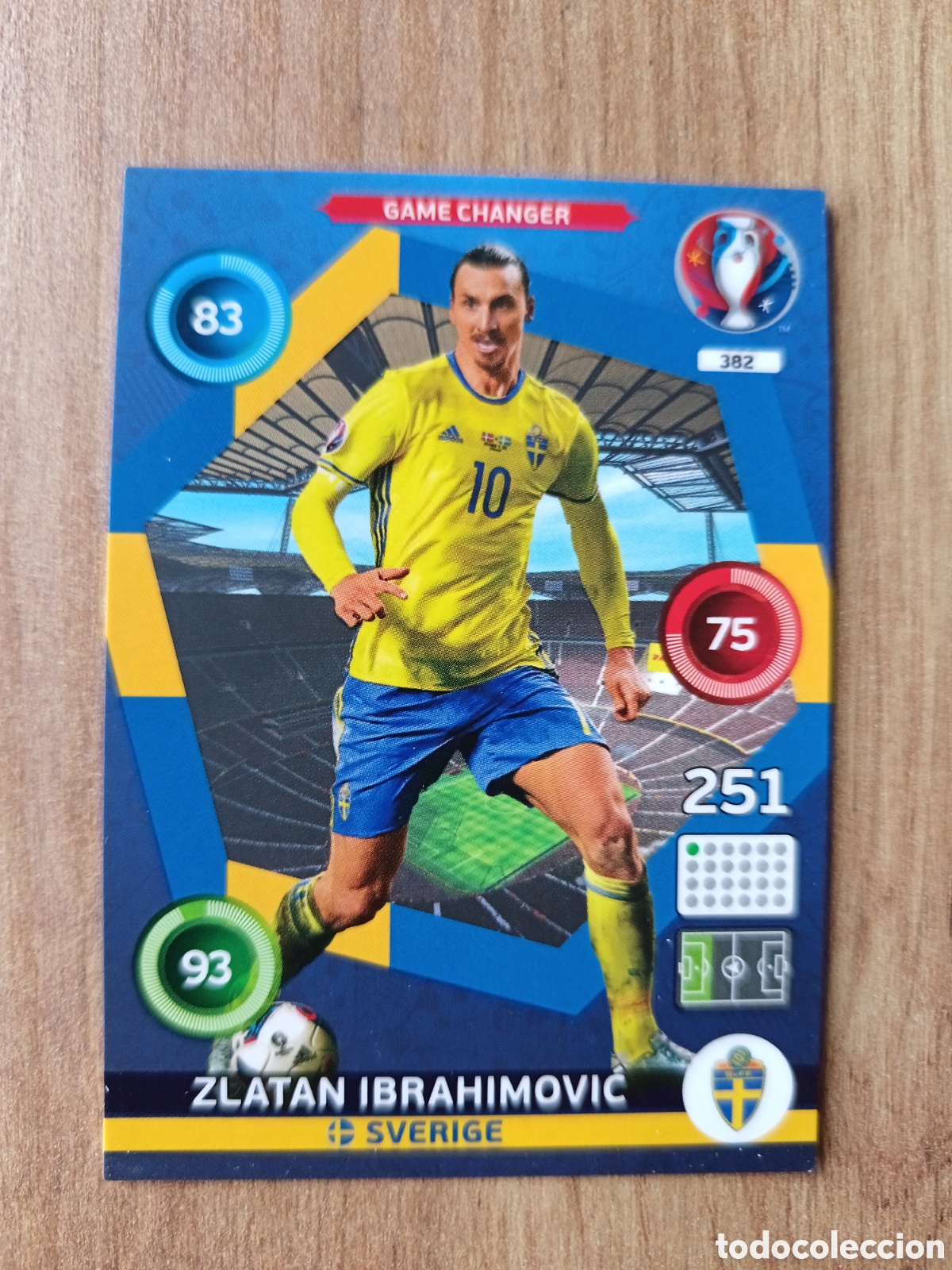 Fu&szlig;ball-Sticker: 382 Zlatan Ibrahimovic Panini Adrenalyn XL UEFA Euro 2016 Eurocopa 16