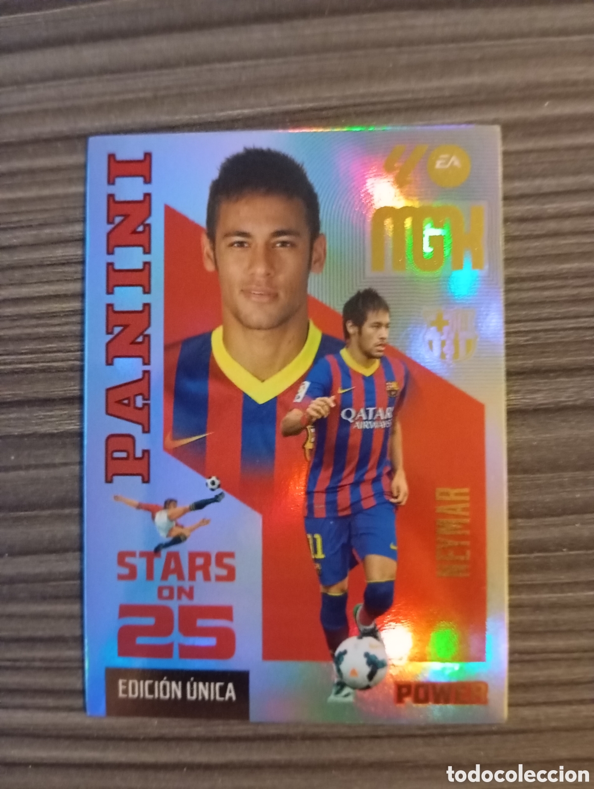 Football Stickers: 446P NEYMAR STARS ON 25 POWER EDICI&Oacute;N UNICA PANINI MEGACRACKS 26 27