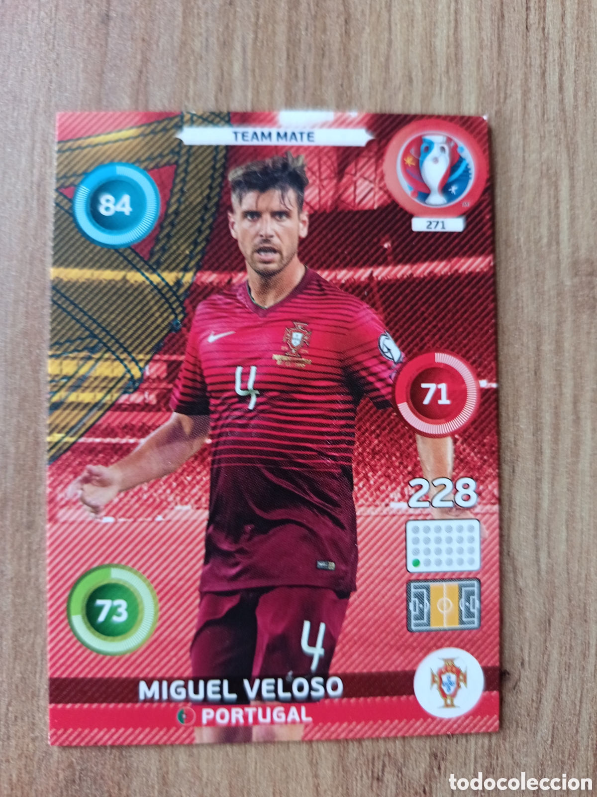 Football Stickers: 271 Miguel veloso Panini Adrenalyn XL UEFA Euro 2016 Eurocopa 16