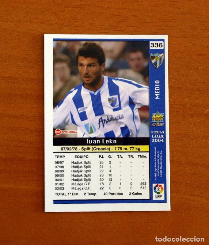 Fu&szlig;ball-Sticker: M&aacute;laga -N&ordm; 336 Leko -Las Fichas de la Liga Mundicromo 2003-2004-03-04