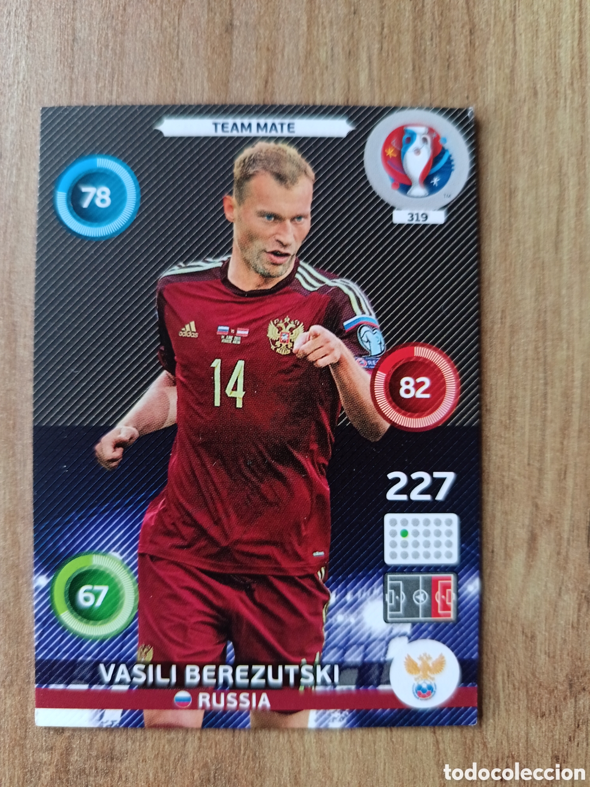 Football Stickers: 319 Vasili Panini Adrenalyn XL UEFA Euro 2016 Eurocopa 16