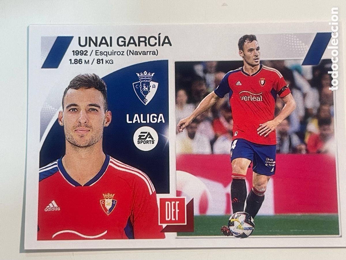 Football Stickers: Cromo &rdquo;UNAI GARC&Iacute;A&rdquo; CA OSASUNA colecci&oacute;n album de cromos LIGA 2023-24 Coleccciones Este Panini