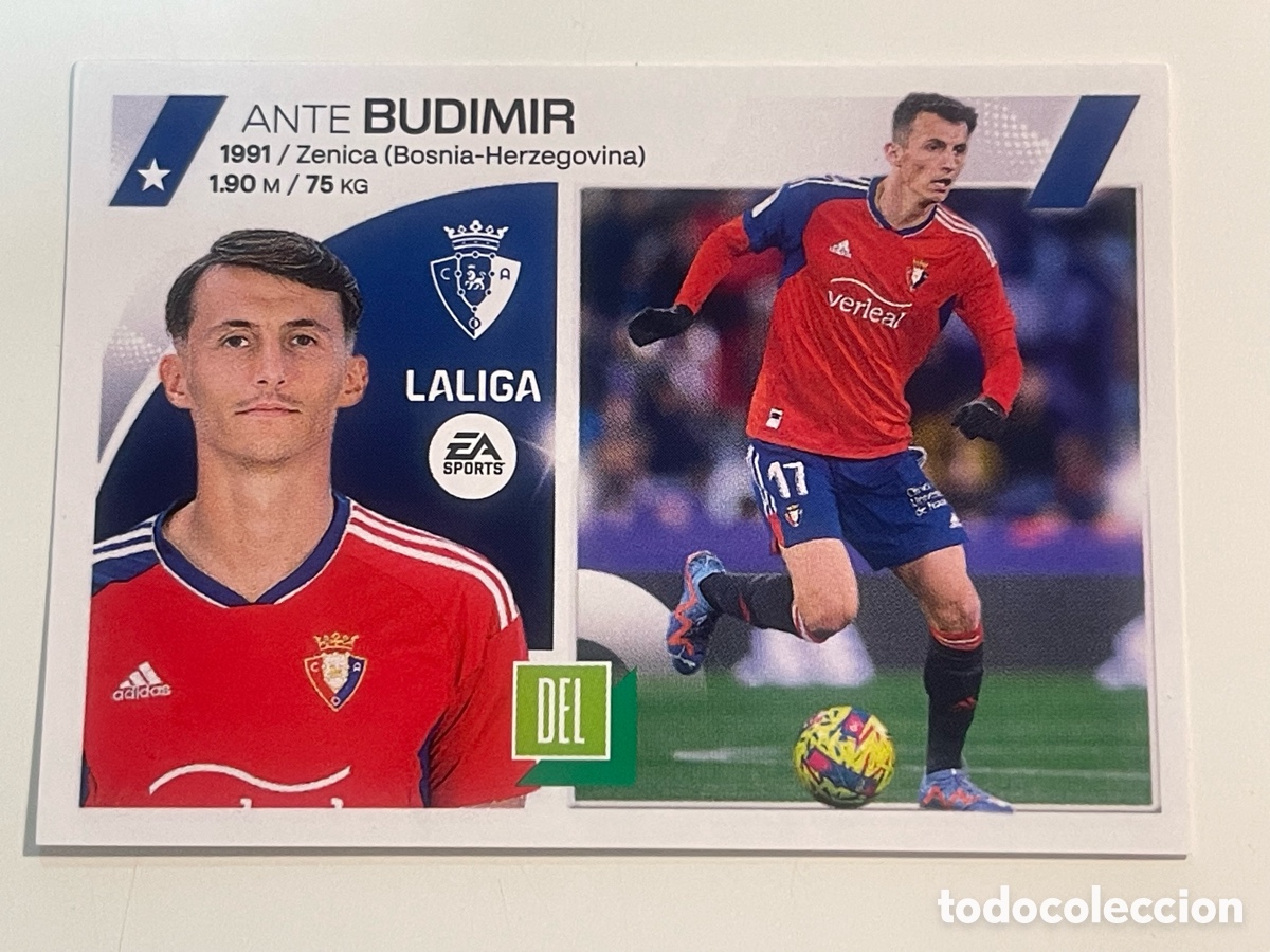 Football Stickers: Cromo &rdquo;ANTE BUDIMIR&rdquo; CA OSASUNA colecci&oacute;n album de cromos LIGA 2023-24 Coleccciones Este Panini