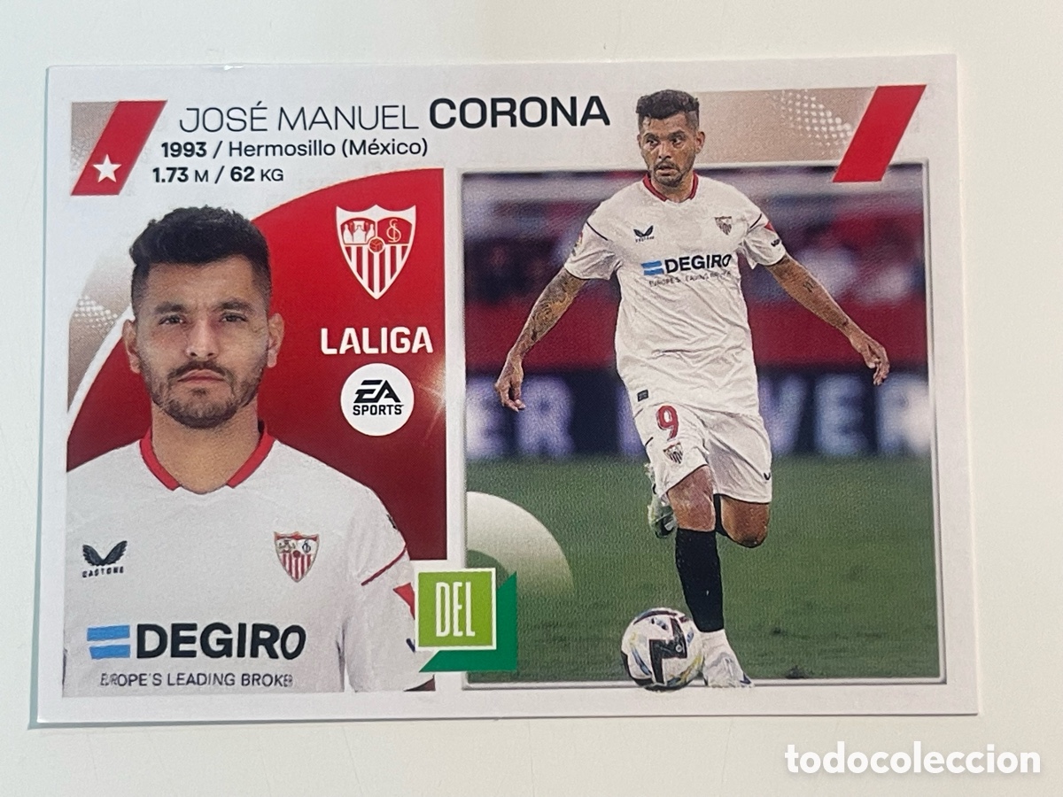 Cartes &agrave; collectionner de Football: Cromo &rdquo;J. MANUEL CORONA&rdquo; SEVILLA FC colecci&oacute;n album de cromos LIGA 2023-24 Coleccciones Este Panini