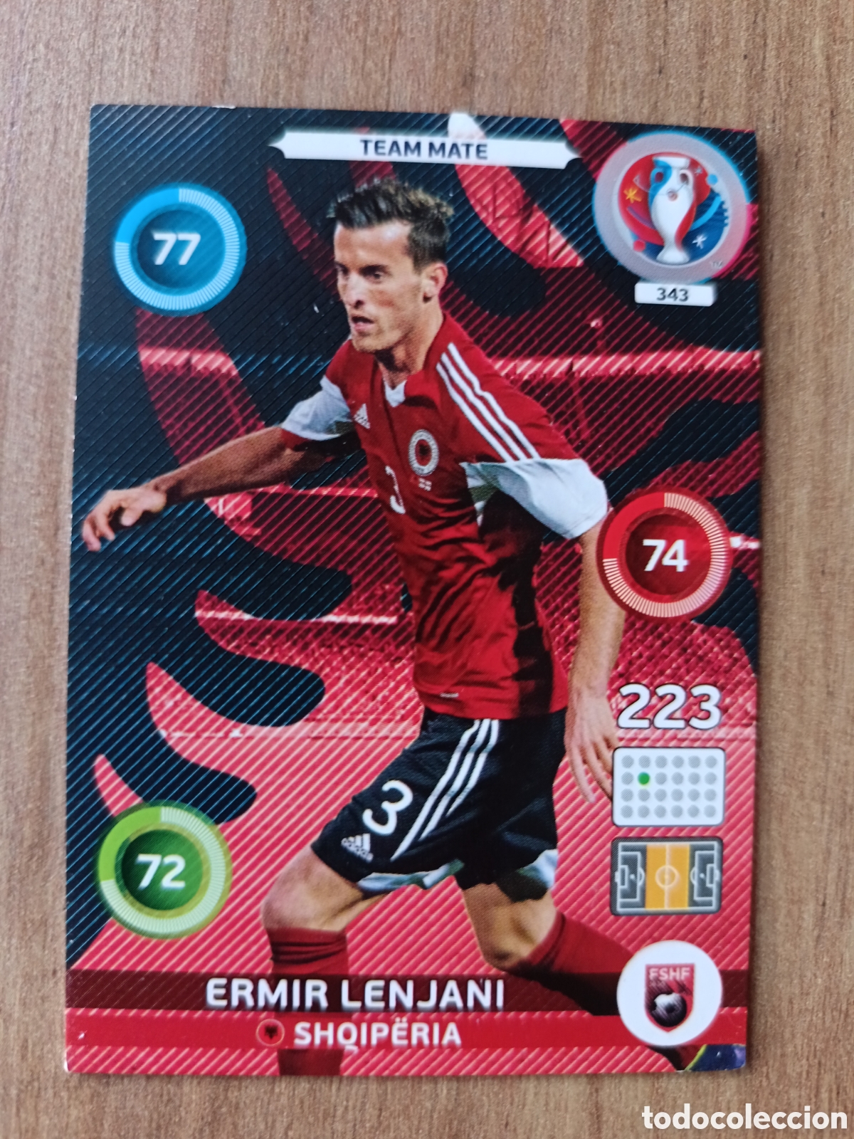Cartes &agrave; collectionner de Football: 343 Ermir Panini Adrenalyn XL UEFA Euro 2016 Eurocopa 16