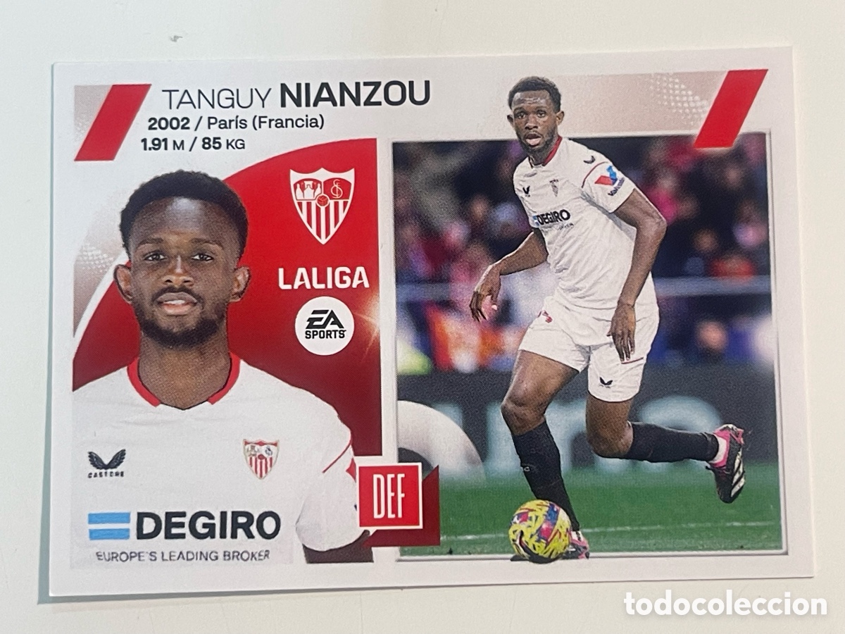 Cartes &agrave; collectionner de Football: Cromo &rdquo;TANGUY NIANZOU&rdquo; SEVILLA FC colecci&oacute;n album de cromos LIGA 2023-24 Coleccciones Este Panini