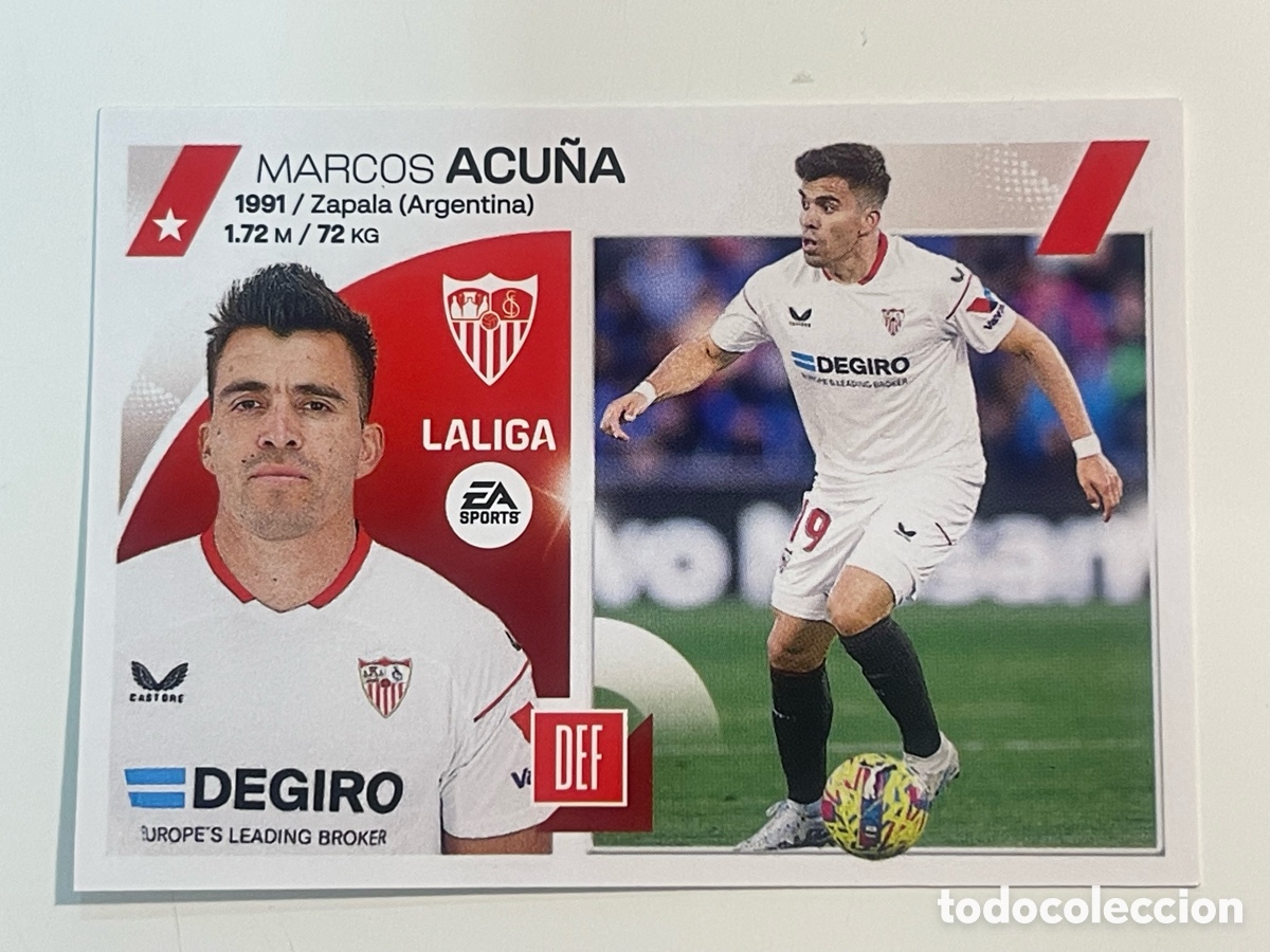 Cartes &agrave; collectionner de Football: Cromo &rdquo;MARCOS ACU&Ntilde;A&rdquo; SEVILLA FC colecci&oacute;n album de cromos LIGA 2023-24 Coleccciones Este Panini