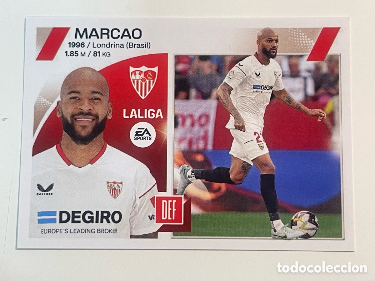 Figurine di Calcio: Cromo &rdquo;MARCAO&rdquo; SEVILLA FC colecci&oacute;n album de cromos LIGA 2023-24 Coleccciones Este Panini