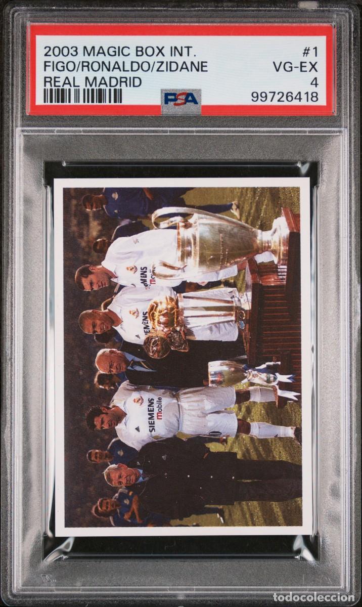 Football Stickers: Figo Ronaldo Zidane #1 Di Stefano Real Madrid Magic Box 2003 Psa 4