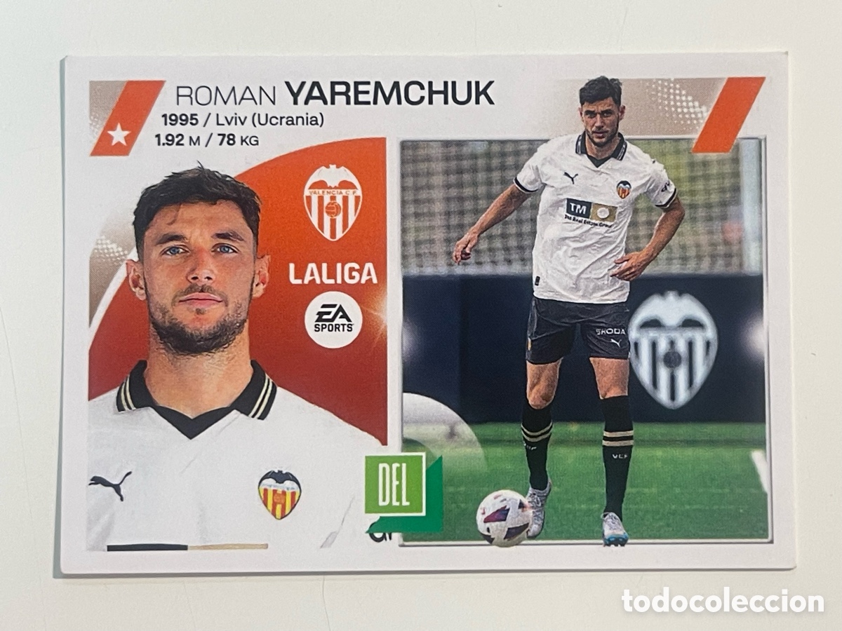 Figurine di Calcio: Cromo &rdquo;ROMAN YAREMCHUK&rdquo; VALENCIA CF colecci&oacute;n album de cromos LIGA 2023-24 Coleccciones Este Panini