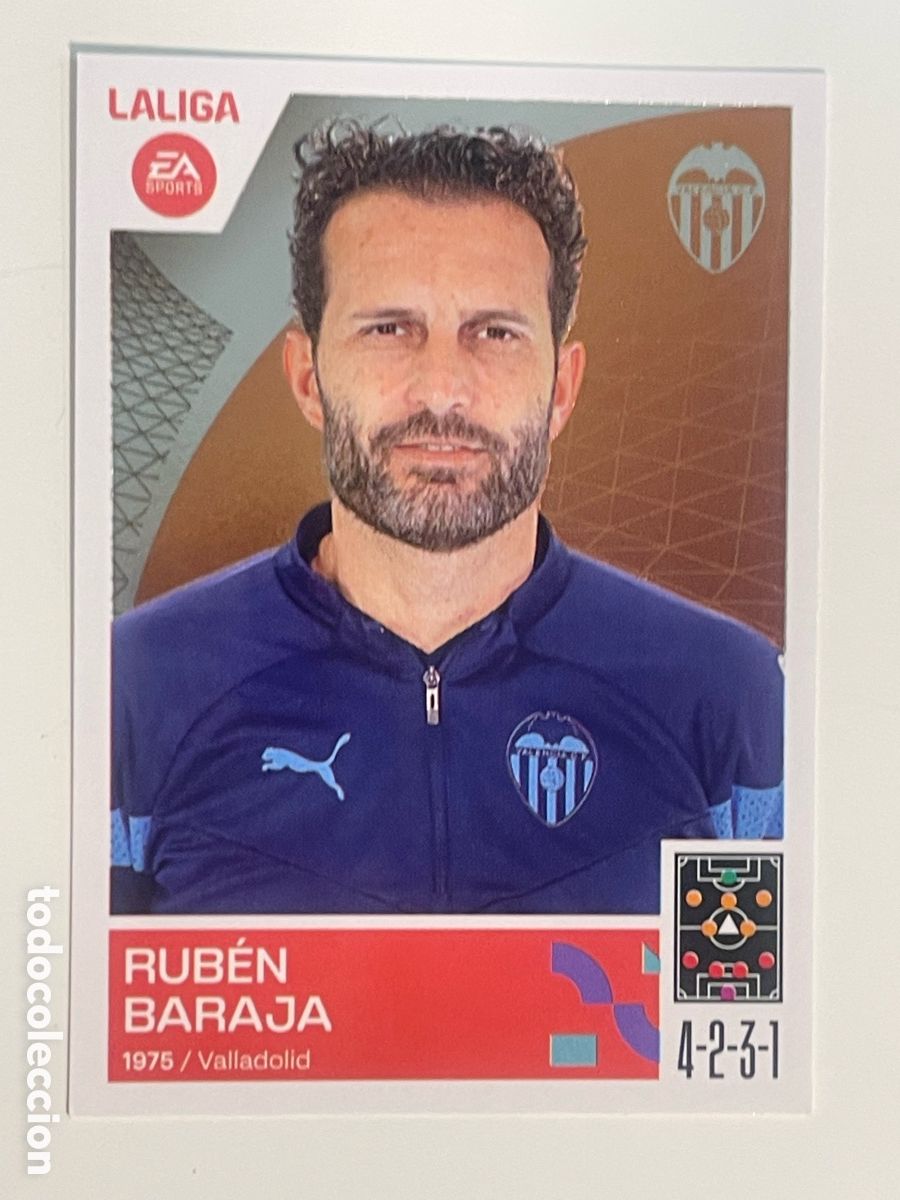 Figurine di Calcio: Cromo &rdquo;RUB&Eacute;N BARAJA&rdquo; VALENCIA CF colecci&oacute;n album de cromos LIGA 2023-24 Coleccciones Este Panini