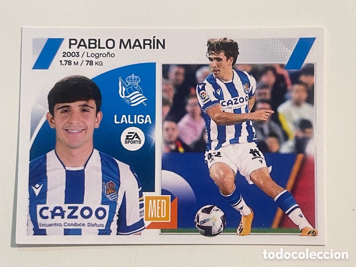 Figurine di Calcio: Cromo &rdquo;PABLO MAR&Iacute;N&rdquo; REAL SOCIEDAD colecci&oacute;n album de cromos LIGA 2023-24 Coleccciones Este Panini