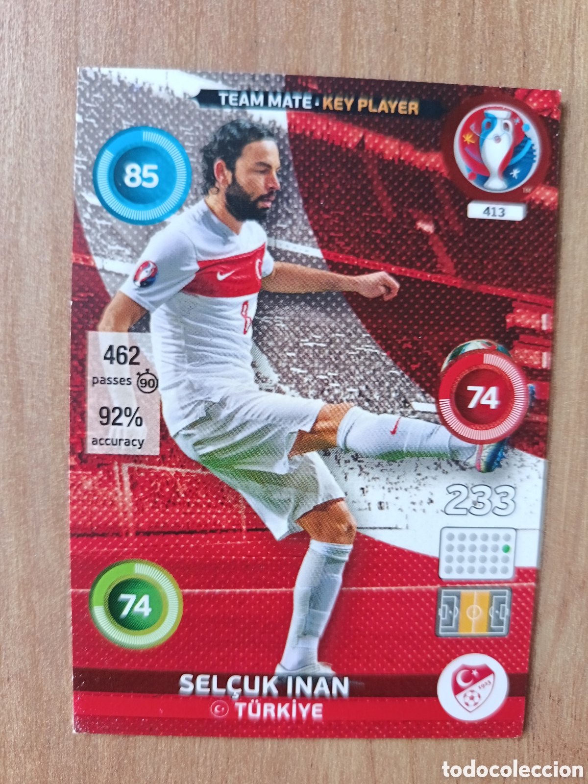Cromos de f&uacute;tbol: 413 Selcuk Panini Adrenalyn XL UEFA Euro 2016 Eurocopa 16