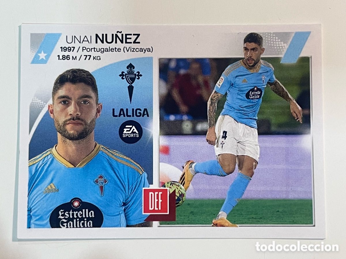 Fu&szlig;ball-Sticker: Cromo &rdquo;UNAI NU&Ntilde;EZ&rdquo; RC CELTA colecci&oacute;n album de cromos LIGA 2023-24 Coleccciones Este Panini