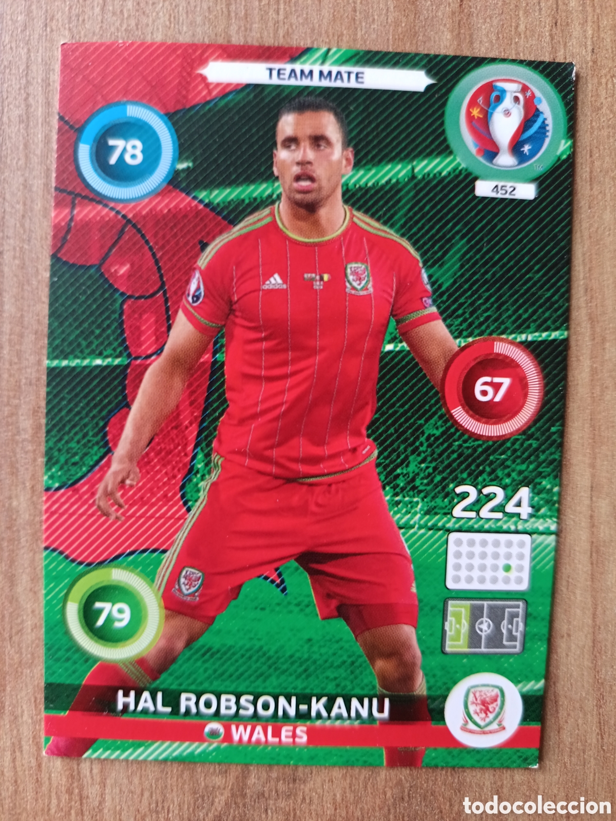 Fu&szlig;ball-Sticker: 452 Hal Robson Panini Adrenalyn XL UEFA Euro 2016 Eurocopa 16