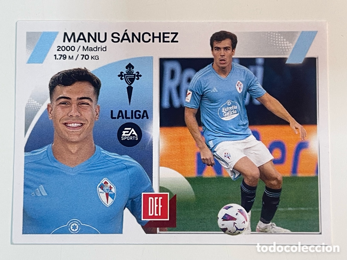 Fu&szlig;ball-Sticker: Cromo &rdquo;MANU S&Aacute;NCHEZ&rdquo; RC CELTA colecci&oacute;n album de cromos LIGA 2023-24 Coleccciones Este Panini