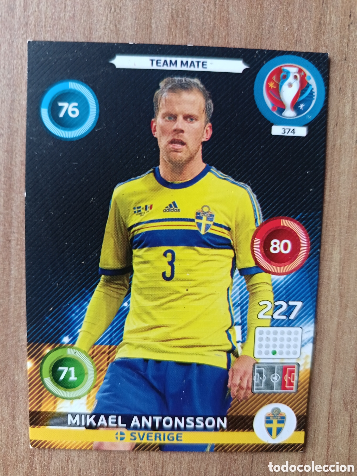 Fu&szlig;ball-Sticker: 374 Mikael Panini Adrenalyn XL UEFA Euro 2016 Eurocopa 16