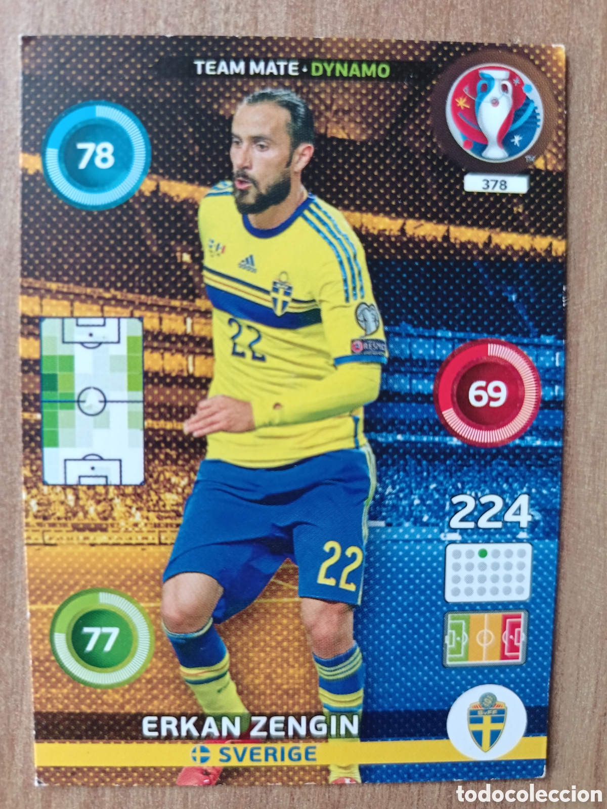 Fu&szlig;ball-Sticker: 378 Erkan Panini Adrenalyn XL UEFA Euro 2016 Eurocopa 16