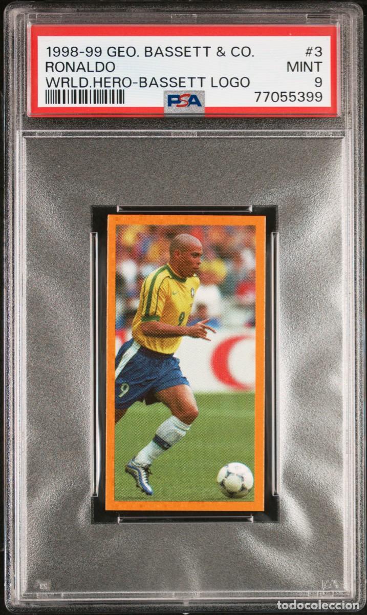 Cartes &agrave; collectionner de Football: Ronaldo #3 Bassett Football Candy Sticks World Heroes 1998 99 Psa 9