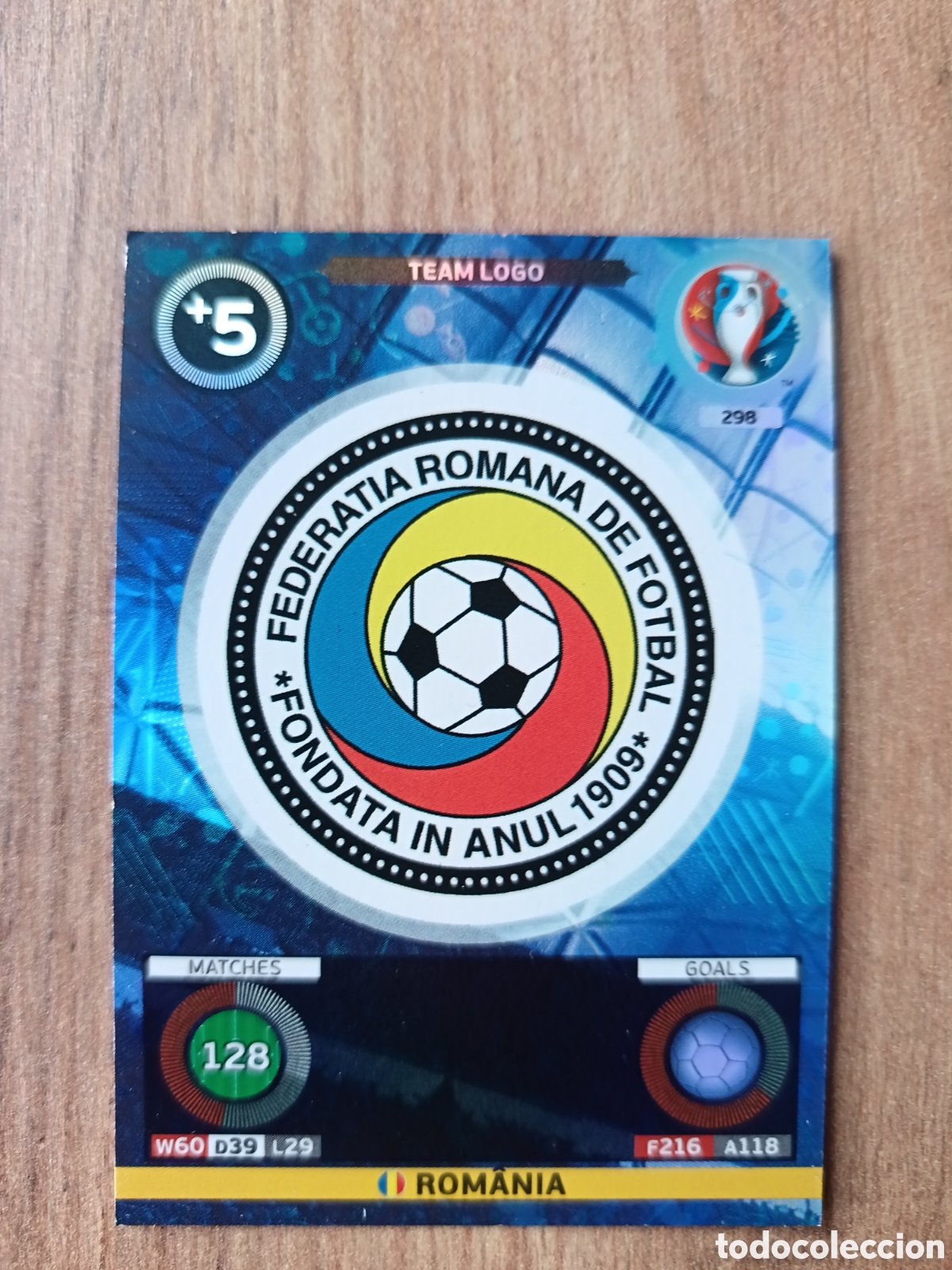 Cromos de f&uacute;tbol: 298 Escudo Ruman&iacute;a Panini Adrenalyn XL UEFA Euro 2016 Eurocopa 16