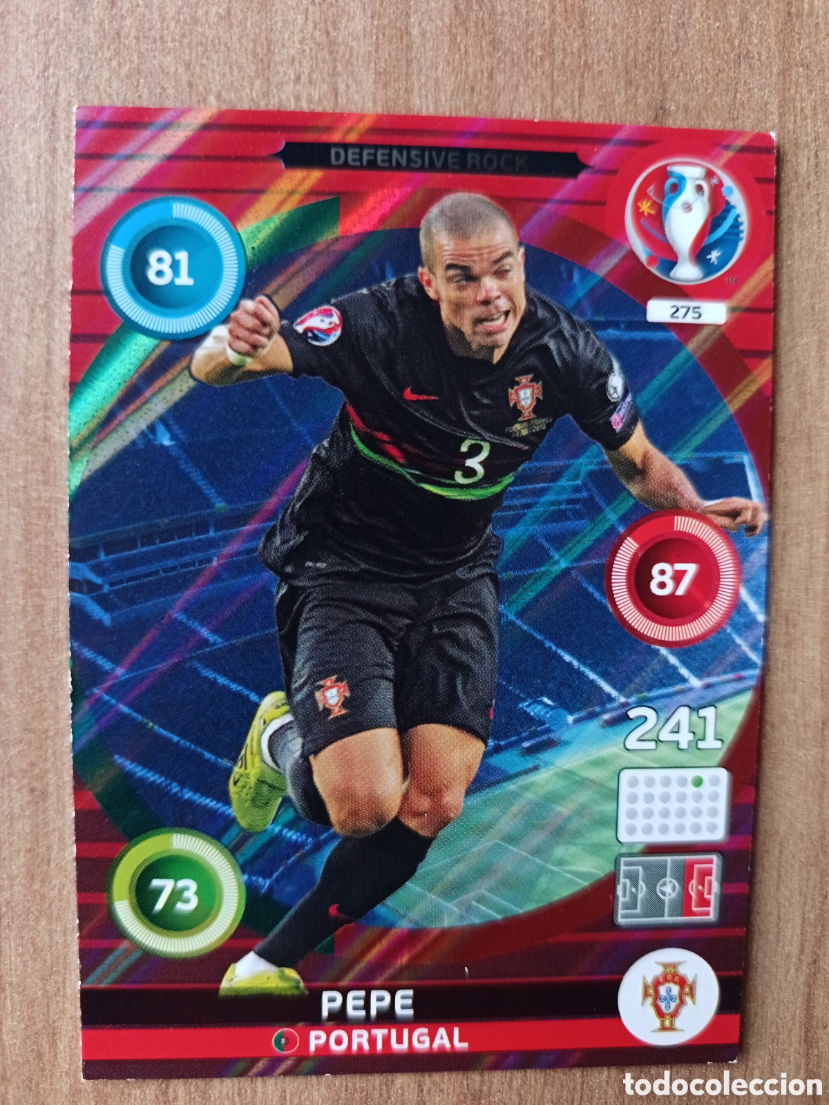 Cromos de f&uacute;tbol: 275 Pepe Panini Adrenalyn XL UEFA Euro 2016 Eurocopa 16