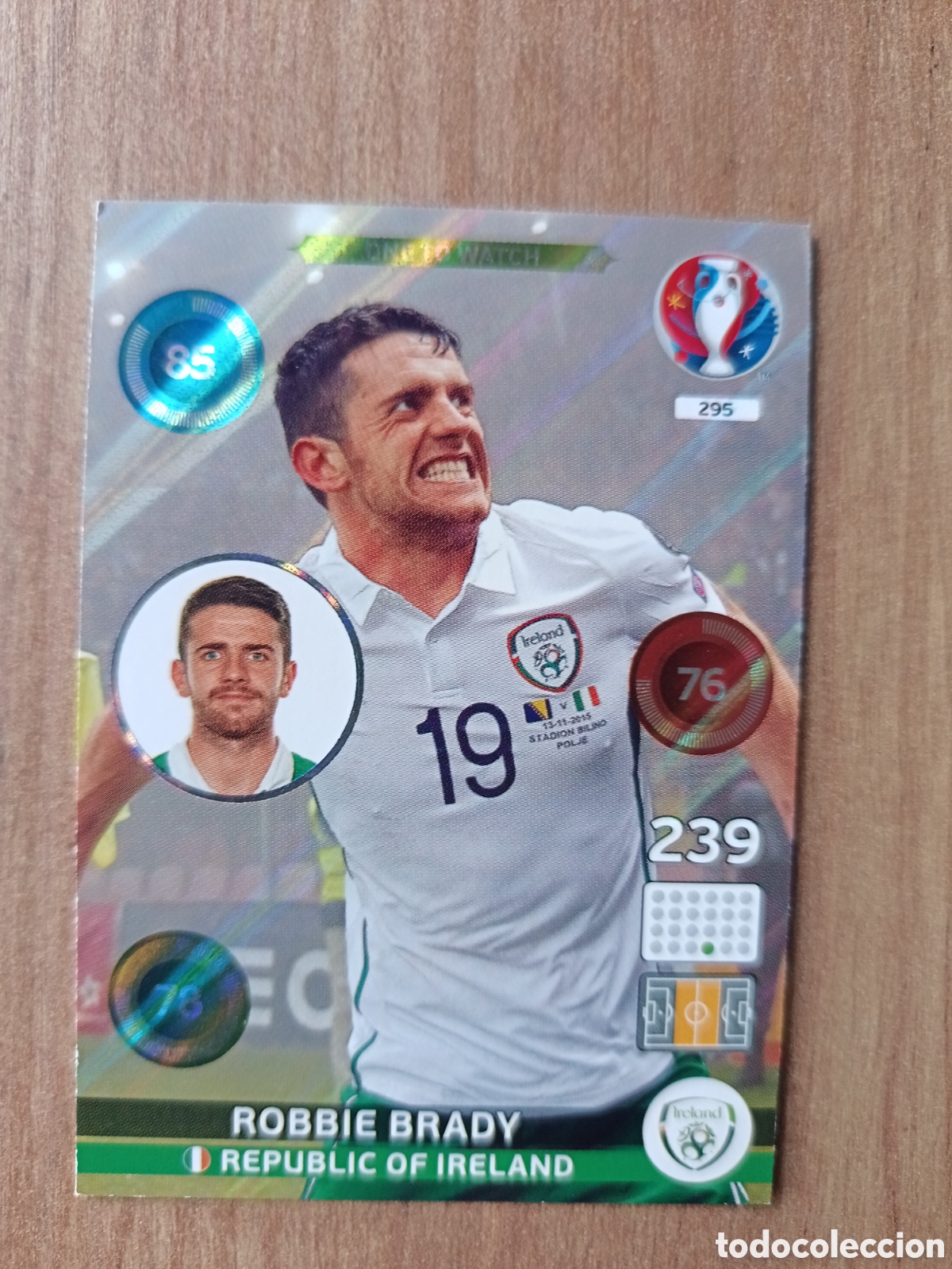 Cromos de f&uacute;tbol: 295 Brady Panini Adrenalyn XL UEFA Euro 2016 Eurocopa 16