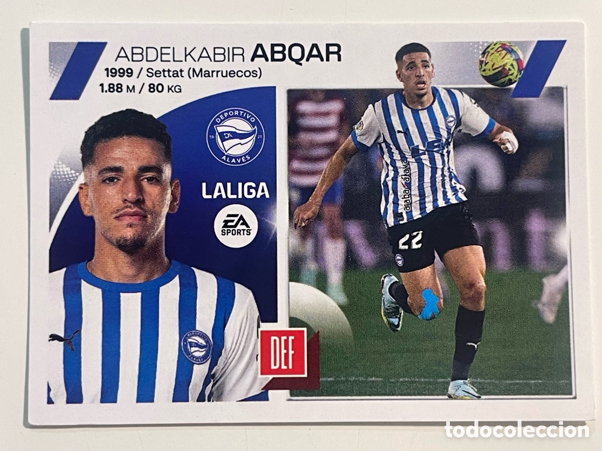 Cromos de f&uacute;tbol: Cromo &rdquo;ABDELKABIR ABQAR&rdquo; D.ALAV&Eacute;S colecci&oacute;n album de cromos LIGA 2023-24 Coleccciones Este Panini