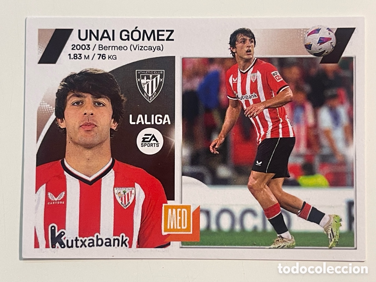 Cromos de f&uacute;tbol: Cromo &rdquo;UNAI G&Oacute;MEZ&rdquo; ATHLETIC CLUB colecci&oacute;n album de cromos LIGA 2023-24 Coleccciones Este Panini