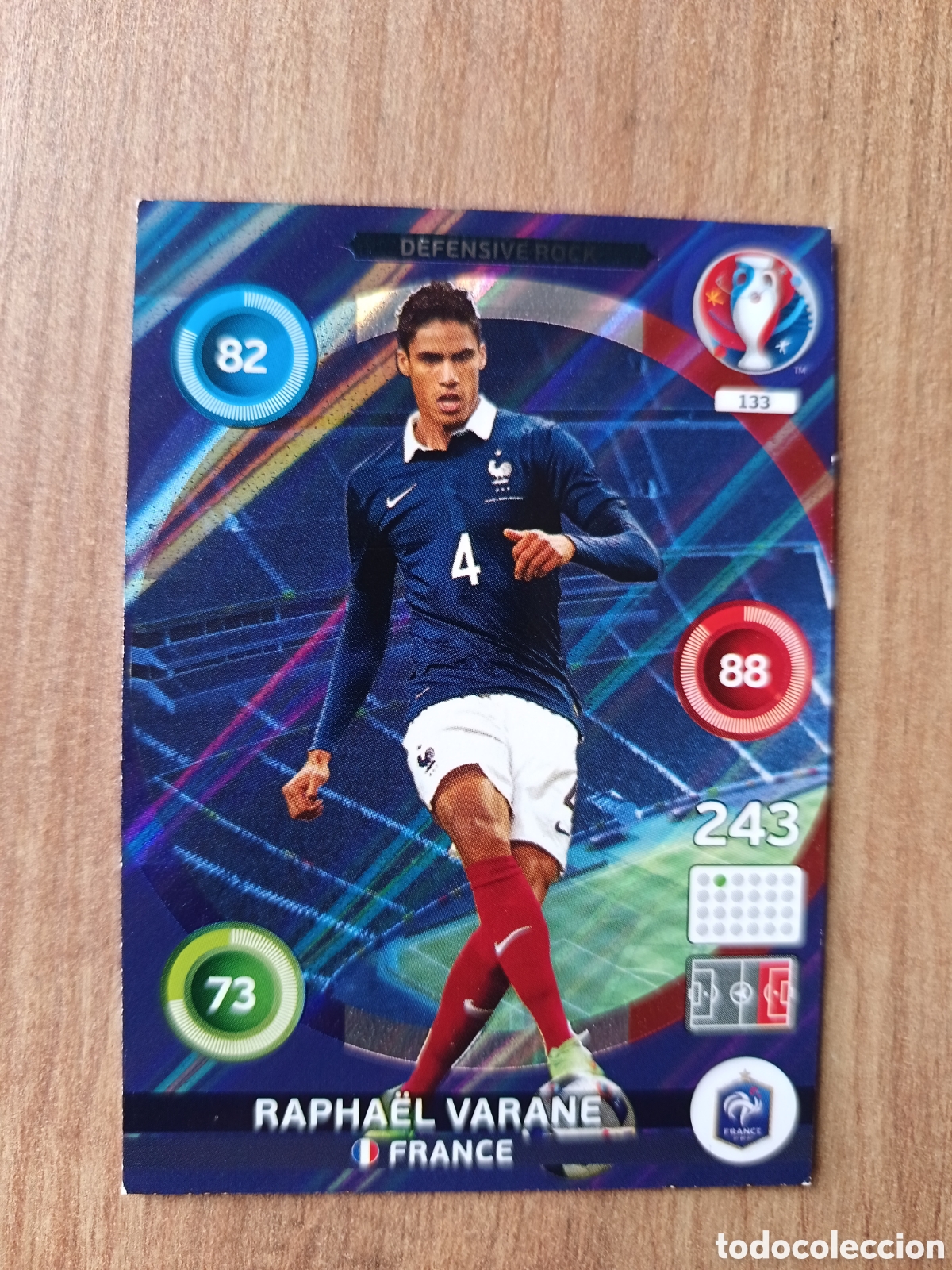 Cromos de f&uacute;tbol: 133 Varane Panini Adrenalyn XL UEFA Euro 2016 Eurocopa 16