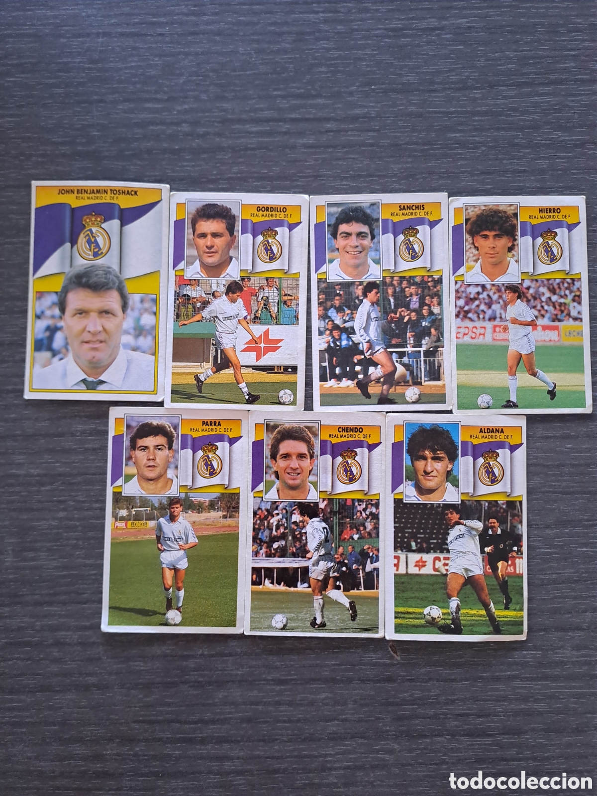 Cromos de f&uacute;tbol: REAL MADRID 90-91 &mdash; SIN PEGAR &mdash; EDICIONES ESTE Lote de 7 cromos del Real Madrid