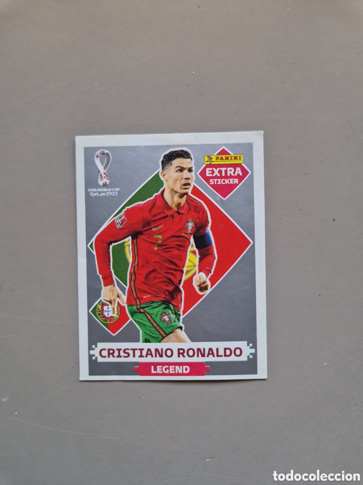 Cromos de f&uacute;tbol: EXTRA SITCKER CRISTIANO RONALDO SILVER PLATA QATAR 2022 22 MUNDIAL WORLD CUP PORTUGAL