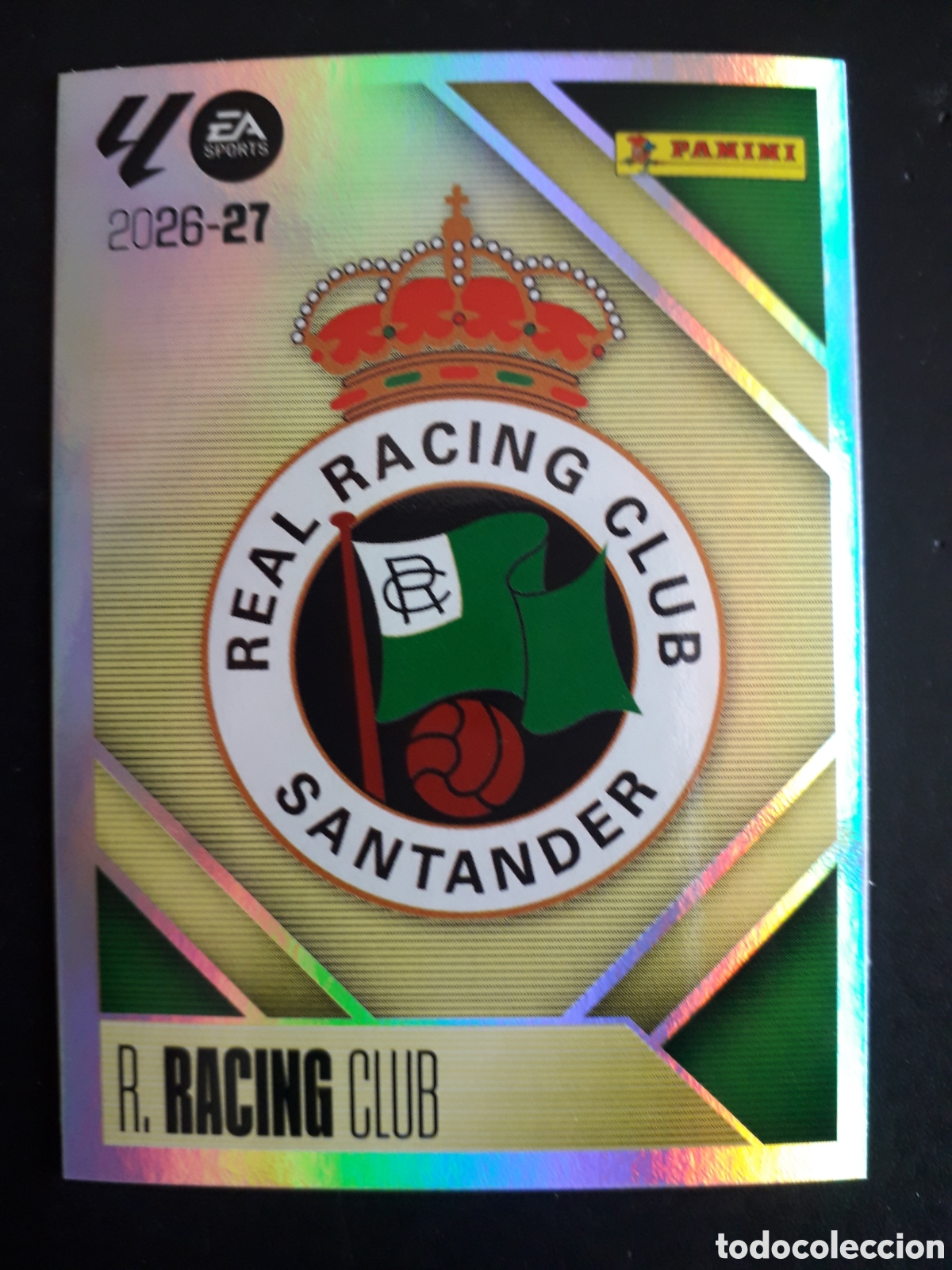 Fu&szlig;ball-Sticker: ESCUDO RACING DE SANTANDER N&deg; 1 ED ESTE 2026 2027 26 27 SIN PEGAR PEDIDO M&Iacute;NIMO 3&euro;