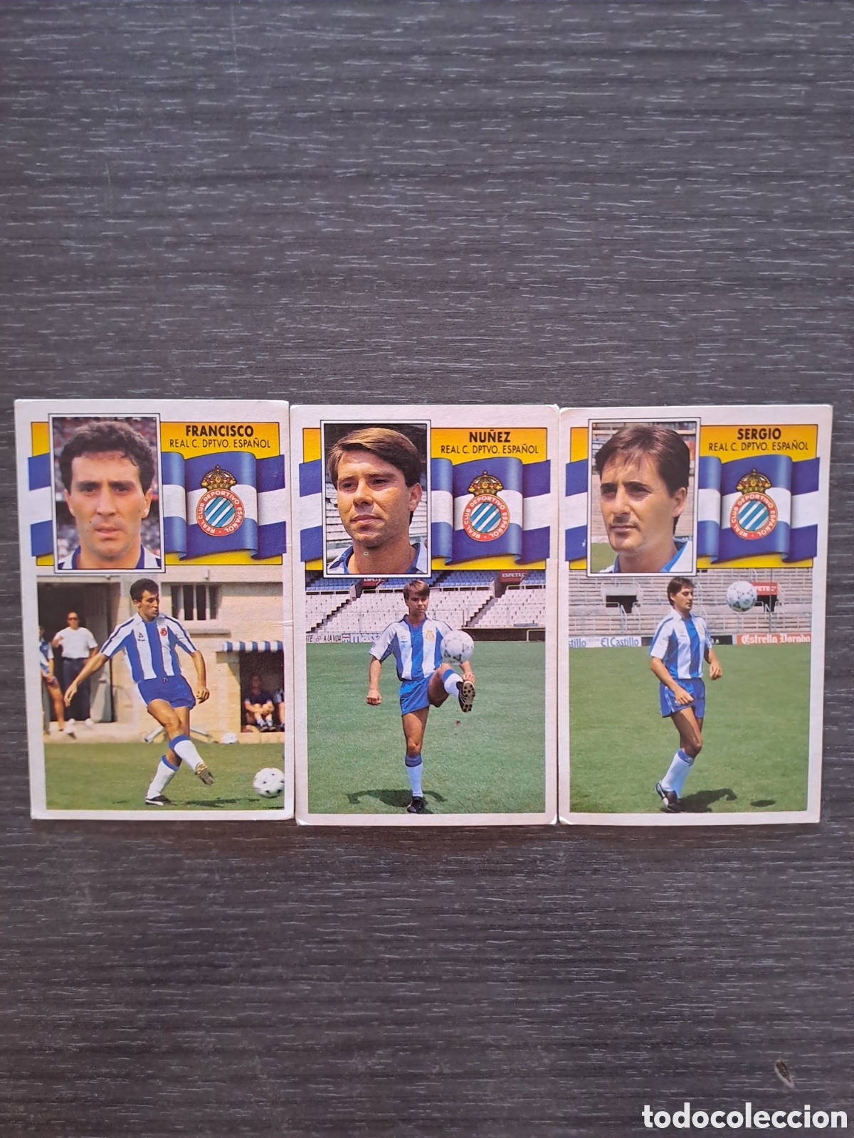 Figurine di Calcio: LOTE R.C.D. ESPANYOL &mdash; LIGA ESTE 90-91 &mdash; SIN PEGAR TODOS LOS CROMOS SON SIN PEGAR. Lote especial