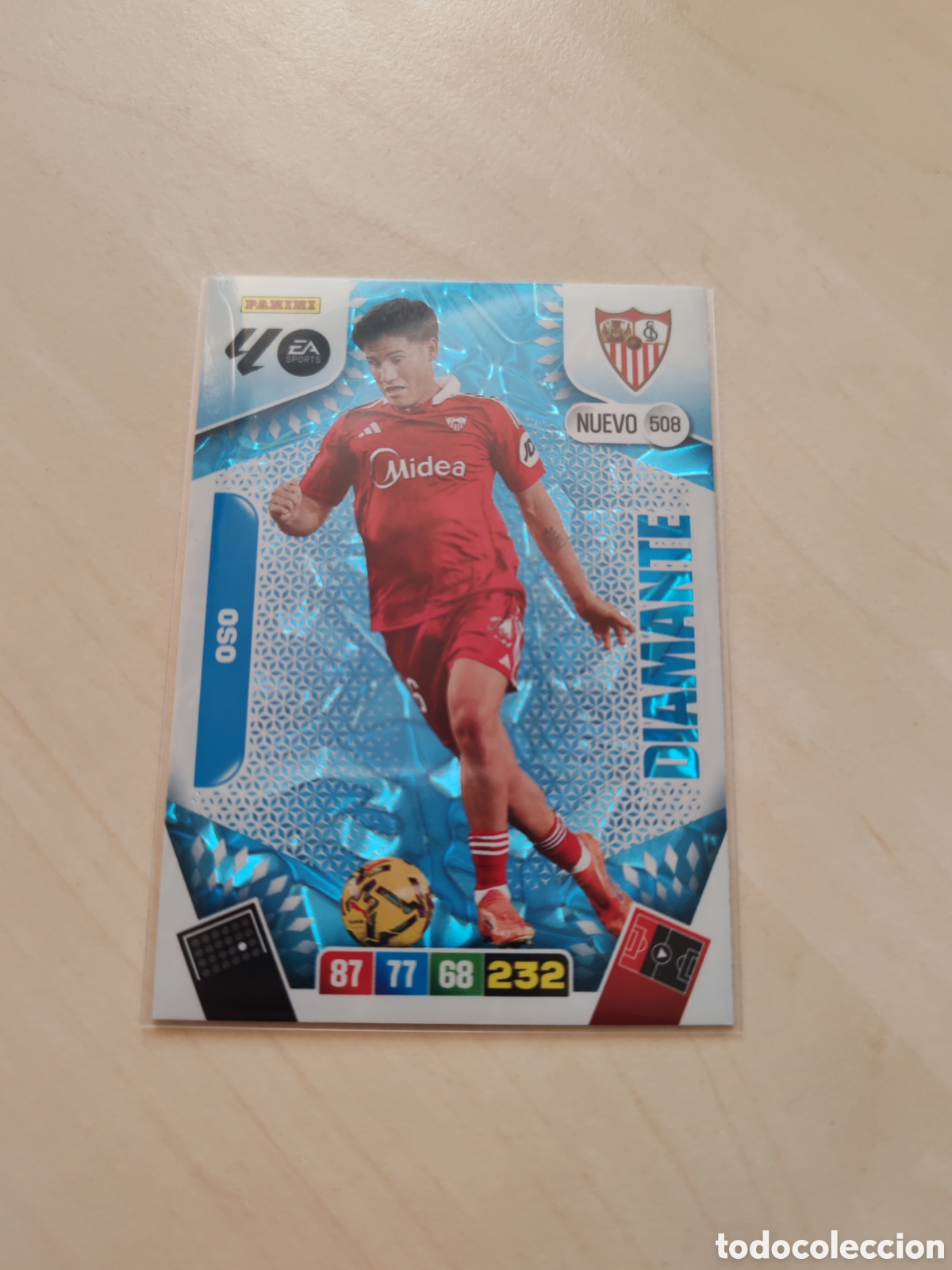 Cromos de f&uacute;tbol: Cromo ADRENALYN XL 2025 2026 PANINI N&ordm; 508 OSO Sevilla FC. DIAMANTE. Nuevo