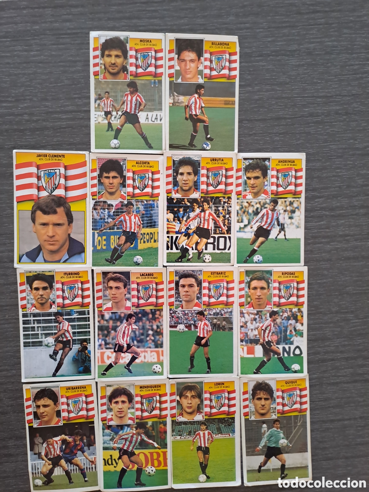 Cromos de f&uacute;tbol: LOTE ATHLETIC CLUB DE BILBAO &mdash; LIGA ESTE 90-91 TODOS LOS CROMOS SON SIN PEGAR. Lote completo