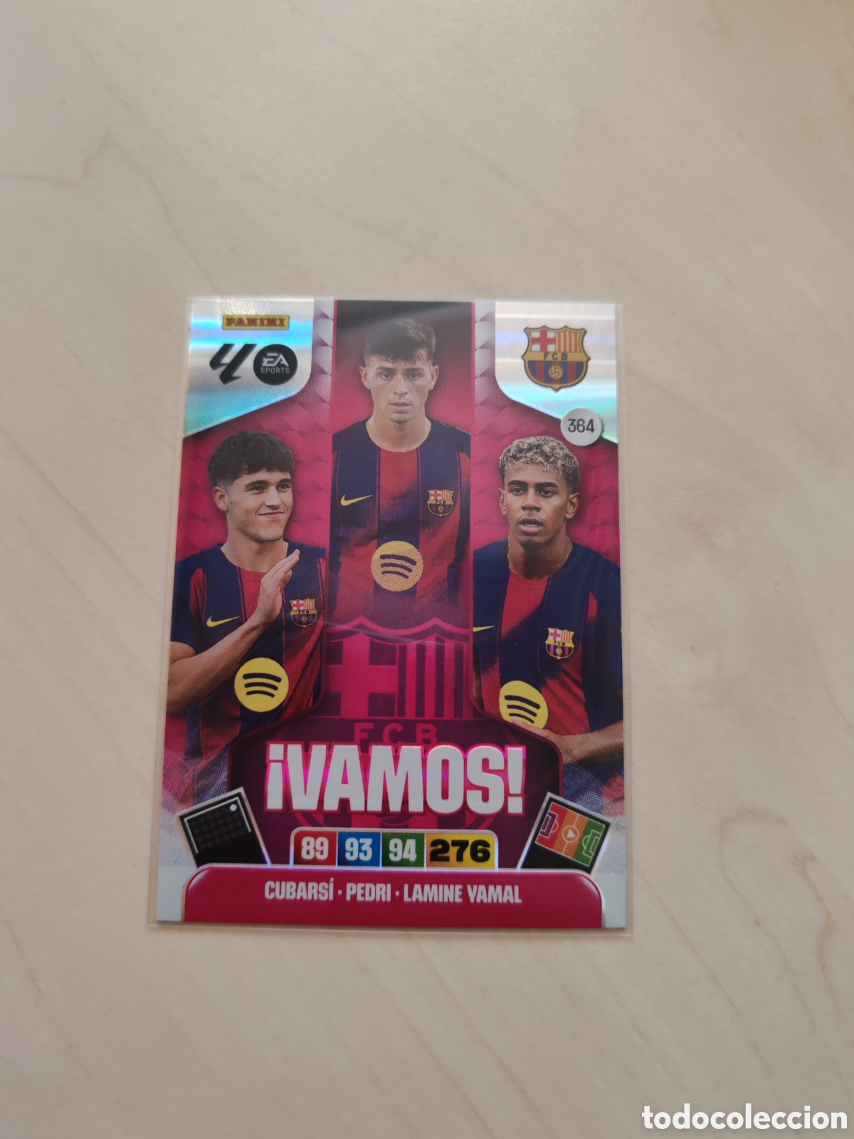 Cromos de f&uacute;tbol: Cromo ADRENALYN 2025 2026 PANINI 364 CUBARS&Iacute; PEDRI LAMINE YAMAL BARCELONA BAR&Ccedil;A VAMOS. Nuevo