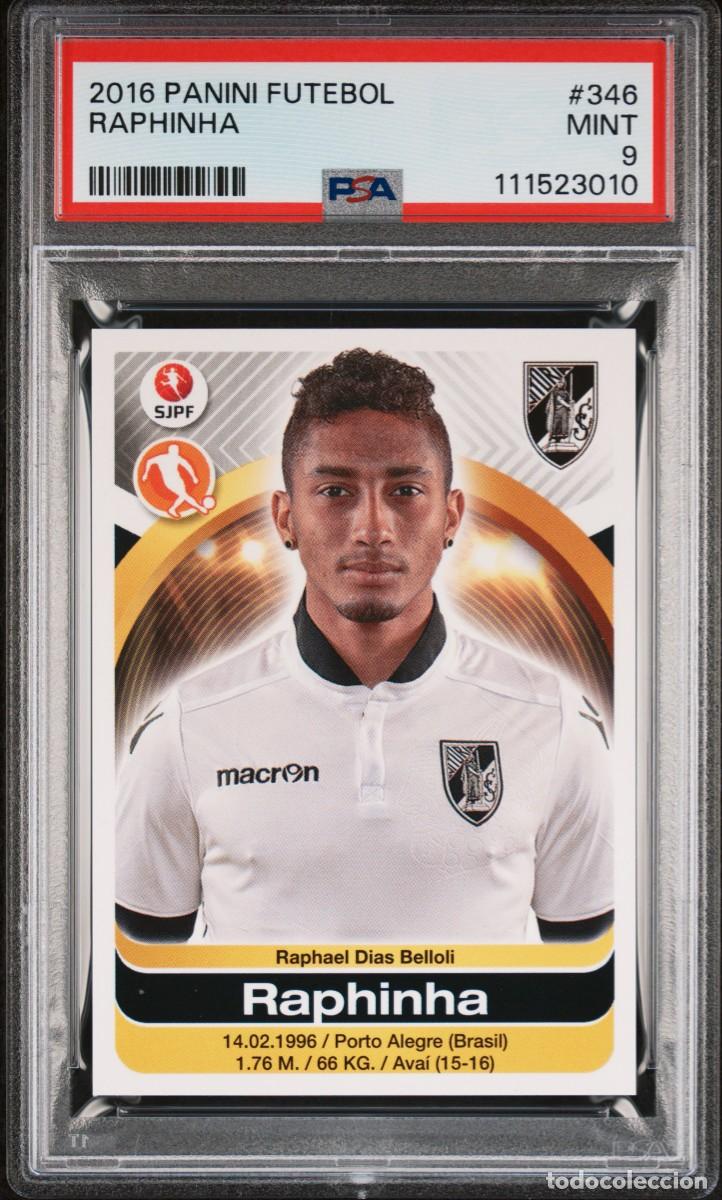 Cromos de f&uacute;tbol: Tarjeta Rookie Raphinha #346 Panini Futebol Vit&oacute;ria de Guimar&atilde;es Psa 9