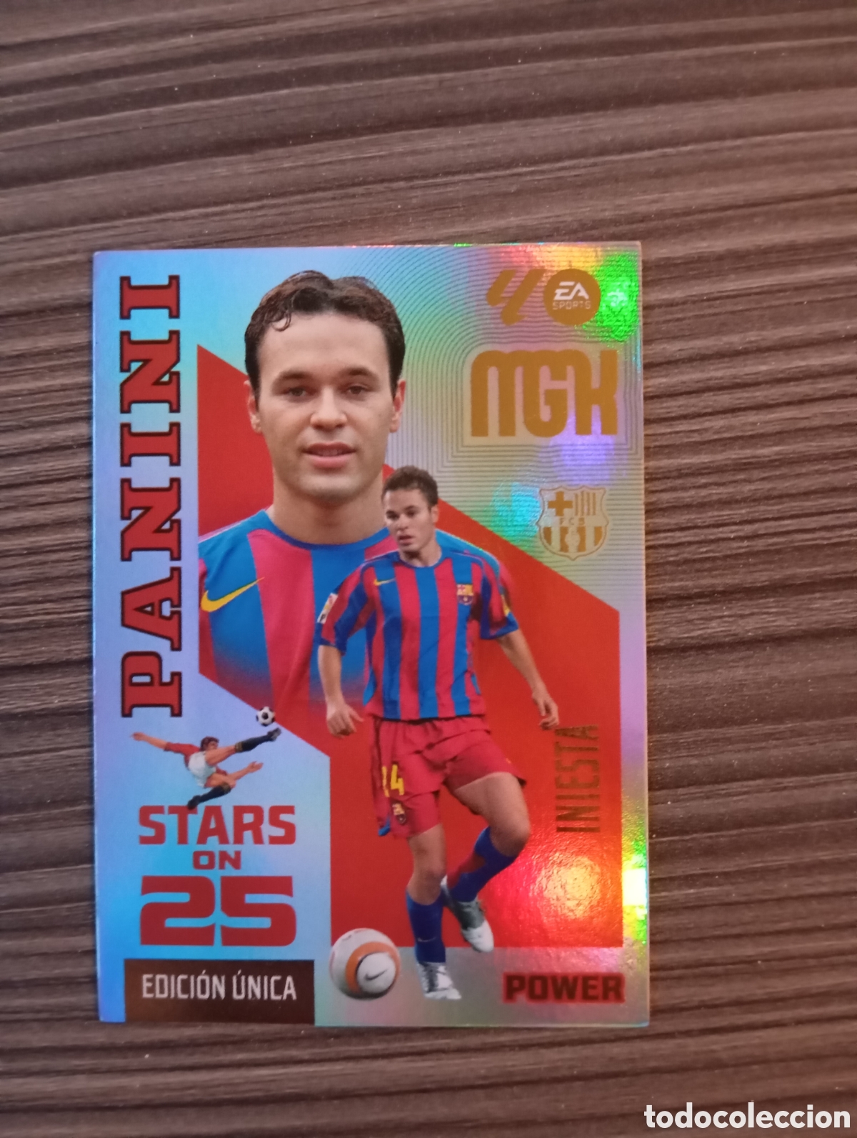 Cromos de f&uacute;tbol: 434P INIESTA STARS ON 25 POWER EDICI&Oacute;N LIMITADA PANINI MEGACRACKS 26 27