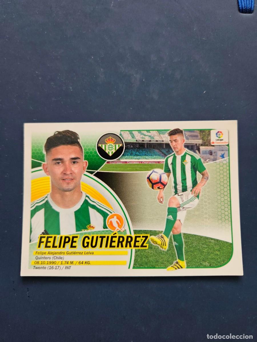 Cartes &agrave; collectionner de Football: N&ordm; 10 FELIPE GUTIERREZ BETIS LOGO NUEVO LIGA ESTE 16 17 2016 2017 SIN PEGAR NUNCA PEGADO