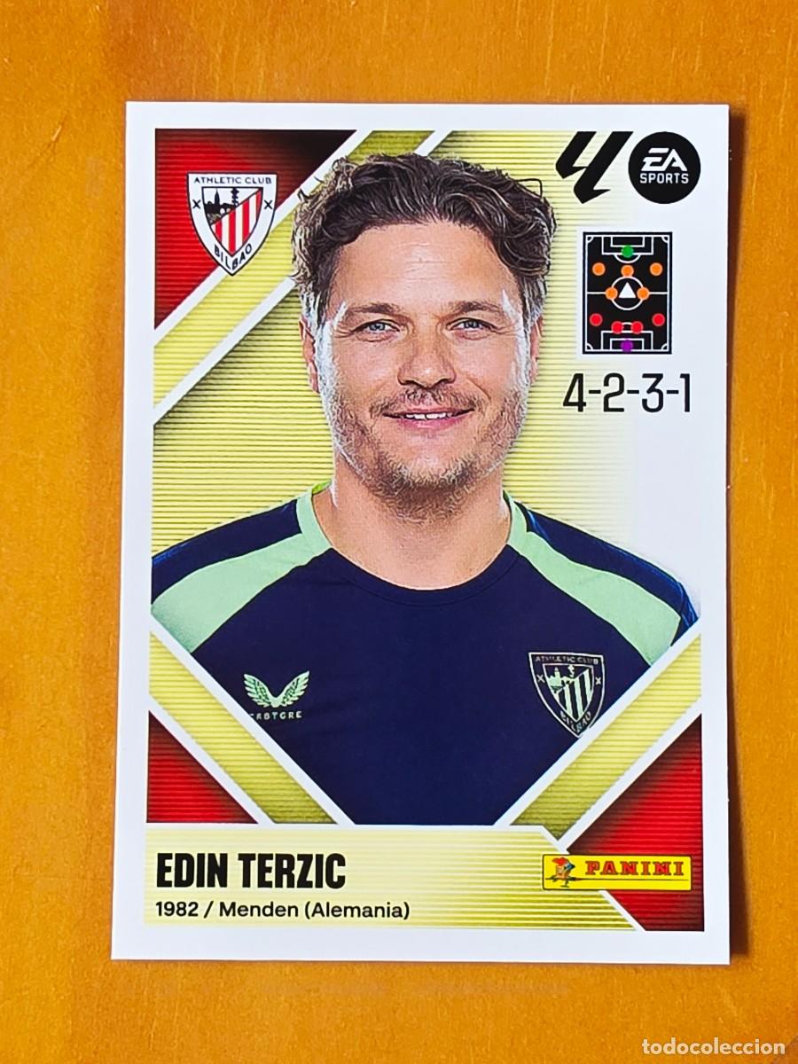 Fu&szlig;ball-Sticker: 2 Entrenador Edin Terzic, Athletic Club de Bilbao, Panini Ediciones Liga Este 2026 2027 sin pegar